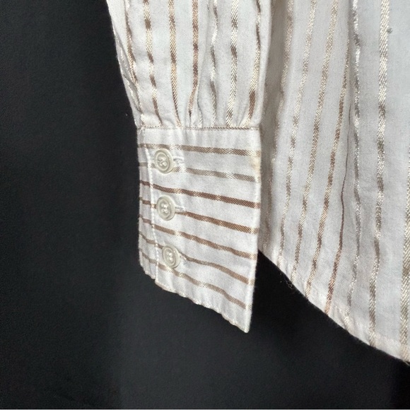 Women's Worthington Stretch V-Neck collard Tie/Wrap Business Blouse Size 10 - Picture 5 of 6